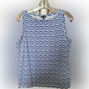 TALBOTS ladies blue and white sleeveless shirt, medium